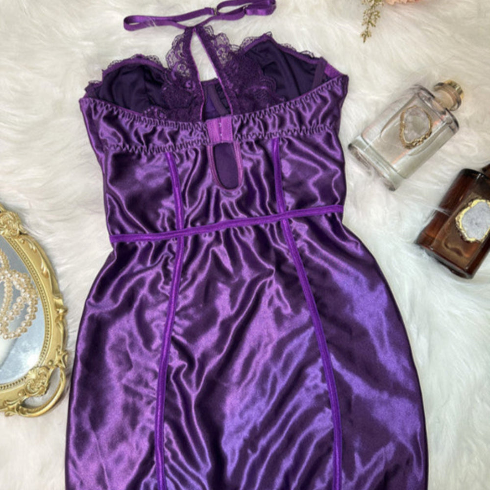 "Purple Seduction" Lace & Silk Strapless Dress