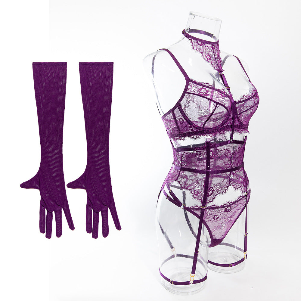 "Purple Seduction" Lace Lingerie Set