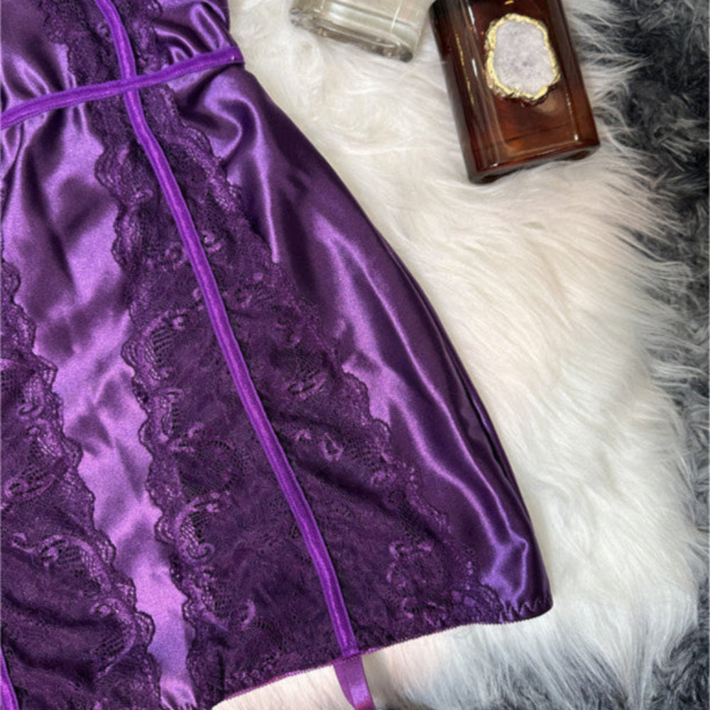 "Purple Seduction" Lace & Silk Strapless Dress