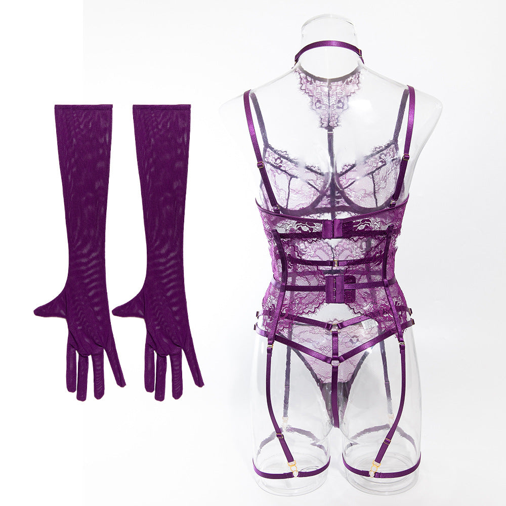 "Purple Seduction" Lace Lingerie Set