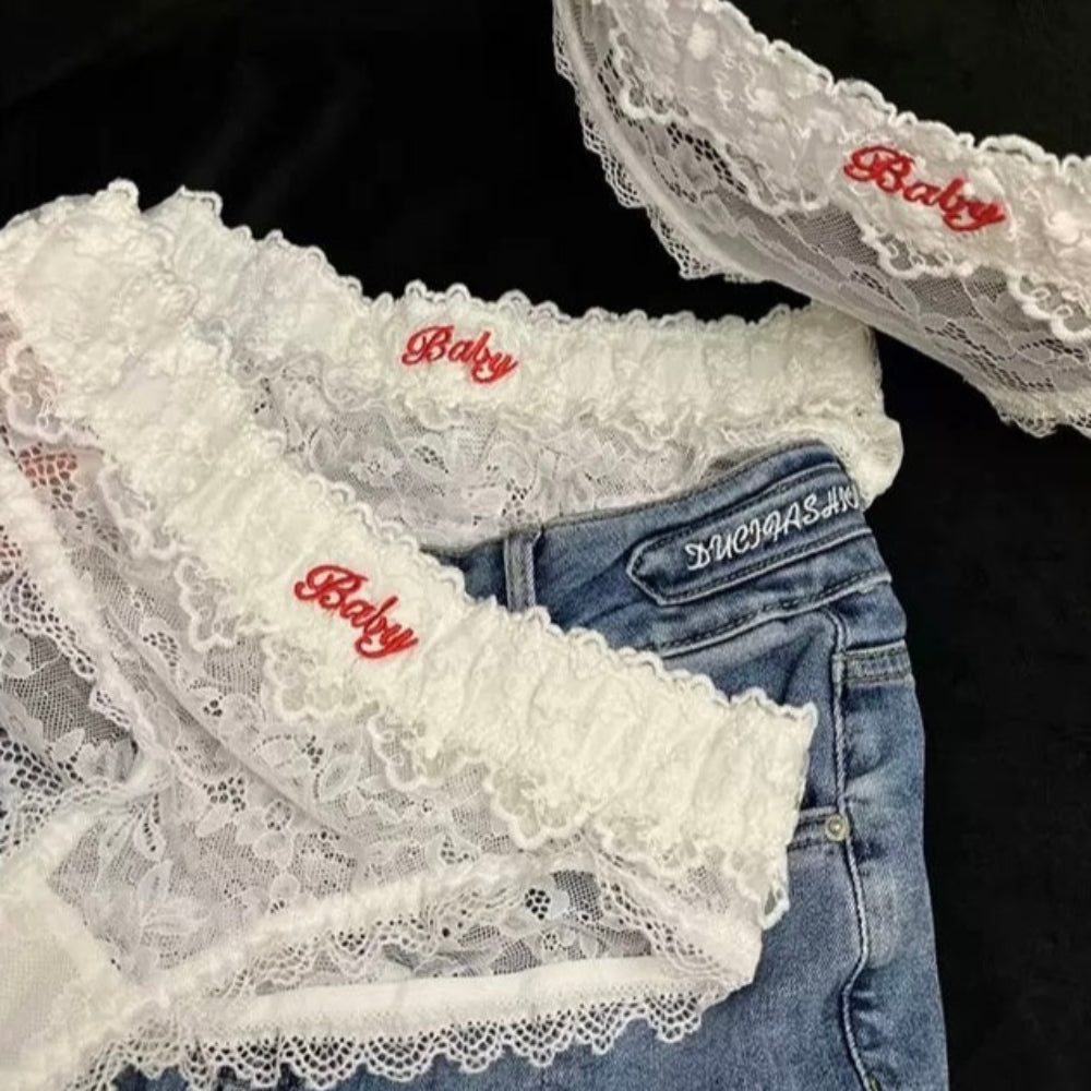 "Baby" White Lace Panty