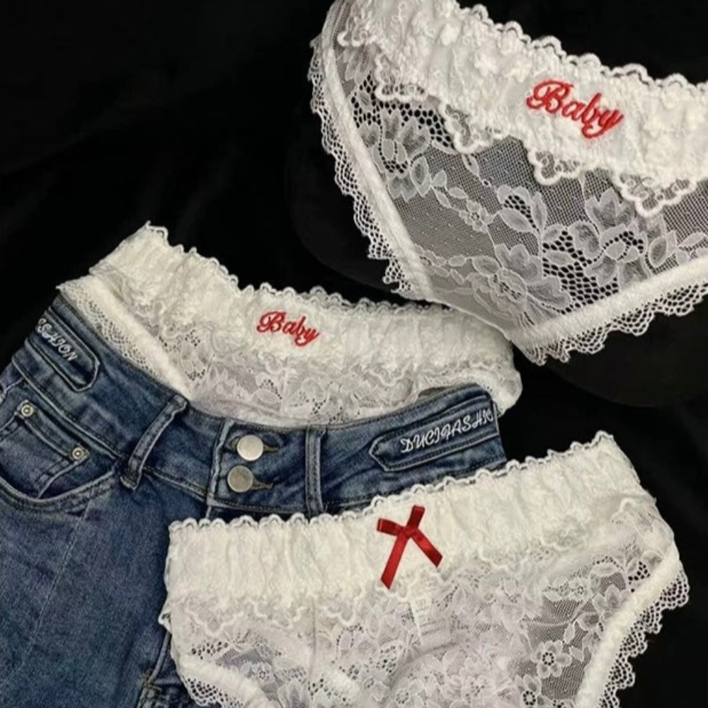 "Baby" White Lace Panty
