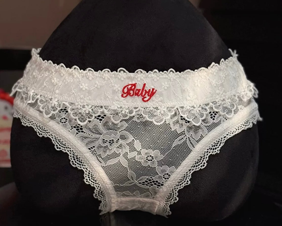 "Baby" White Lace Panty