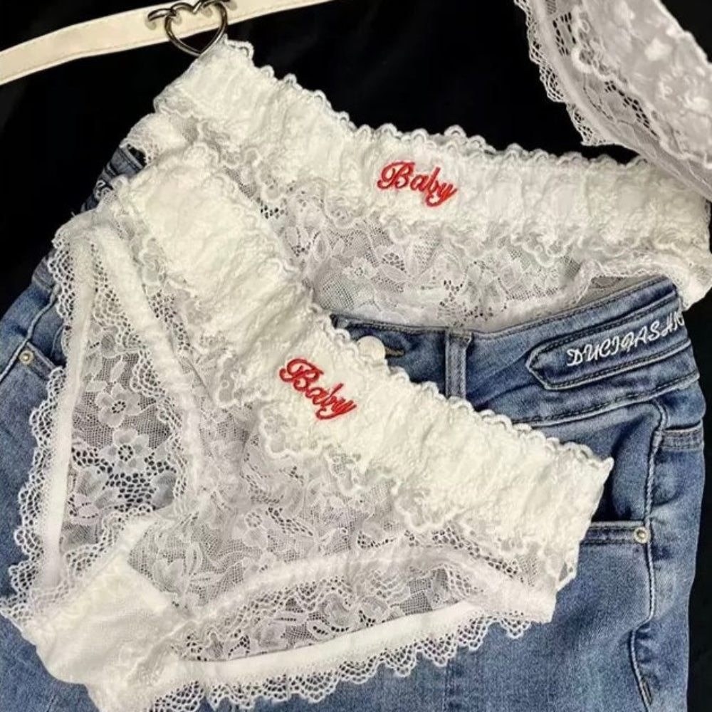 "Baby" White Lace Panty